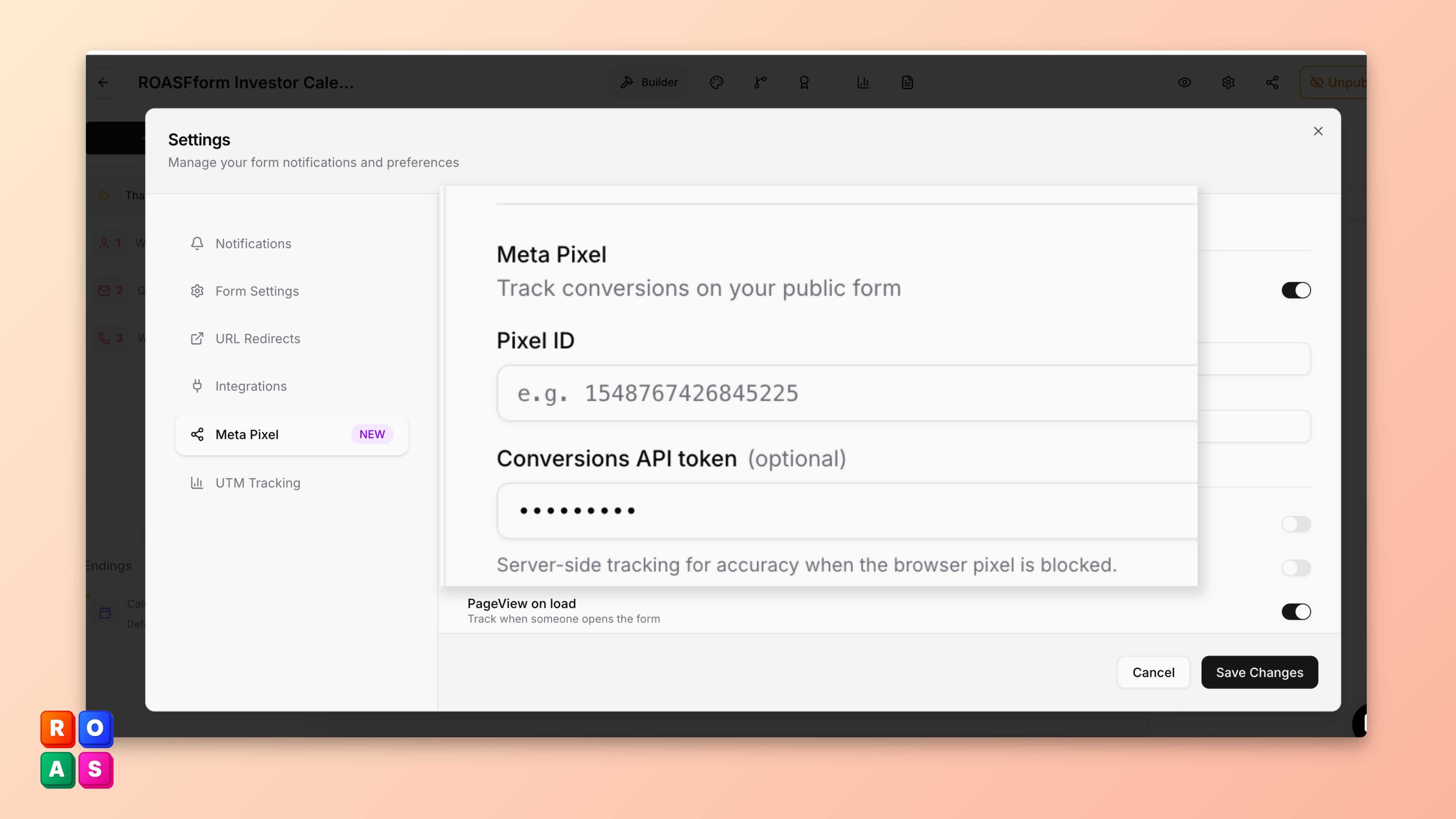 Meta Pixel & Conversions API is now live in ROASForm